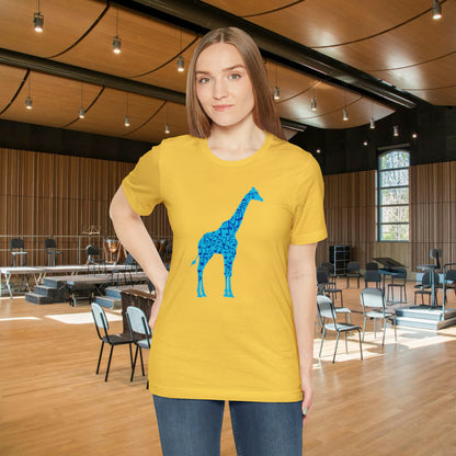 Stand Tall Music Giraffe Unisex Adult Jersey Short Sleeve Tee