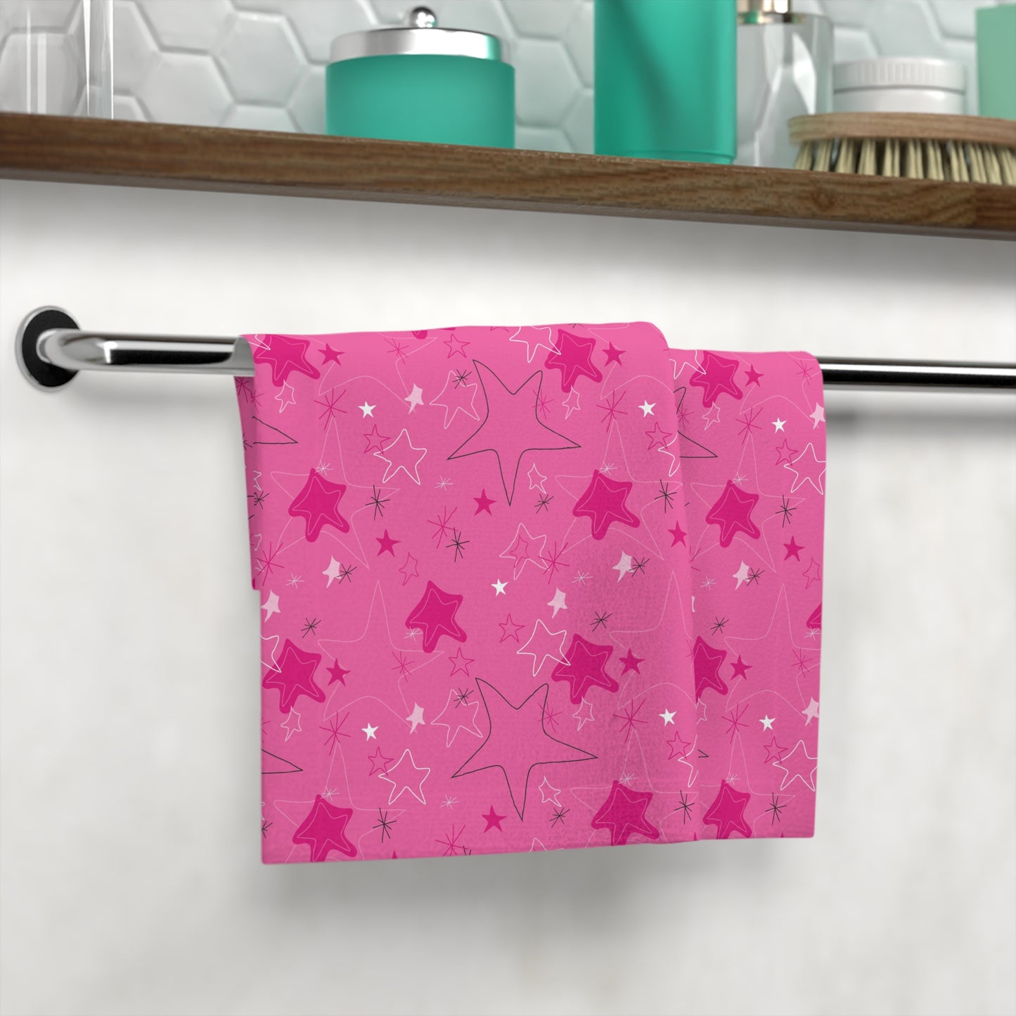 Starry Pink Washcloth