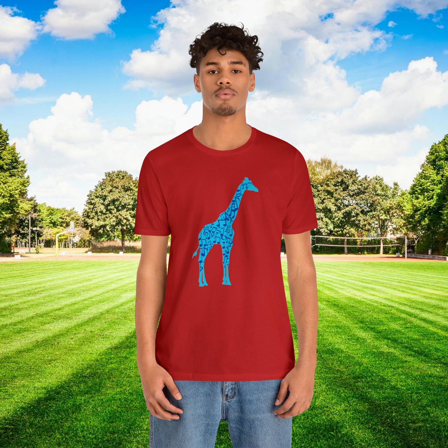 Stand Tall Music Giraffe Unisex Adult Jersey Short Sleeve Tee