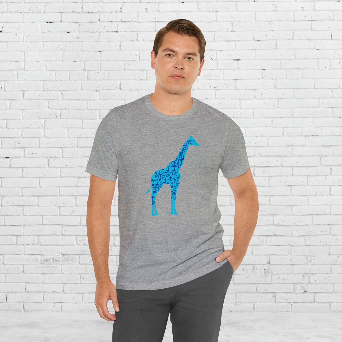 Stand Tall Music Giraffe Unisex Adult Jersey Short Sleeve Tee