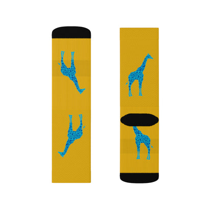 Musical Giraffe Yellow Sublimation Socks