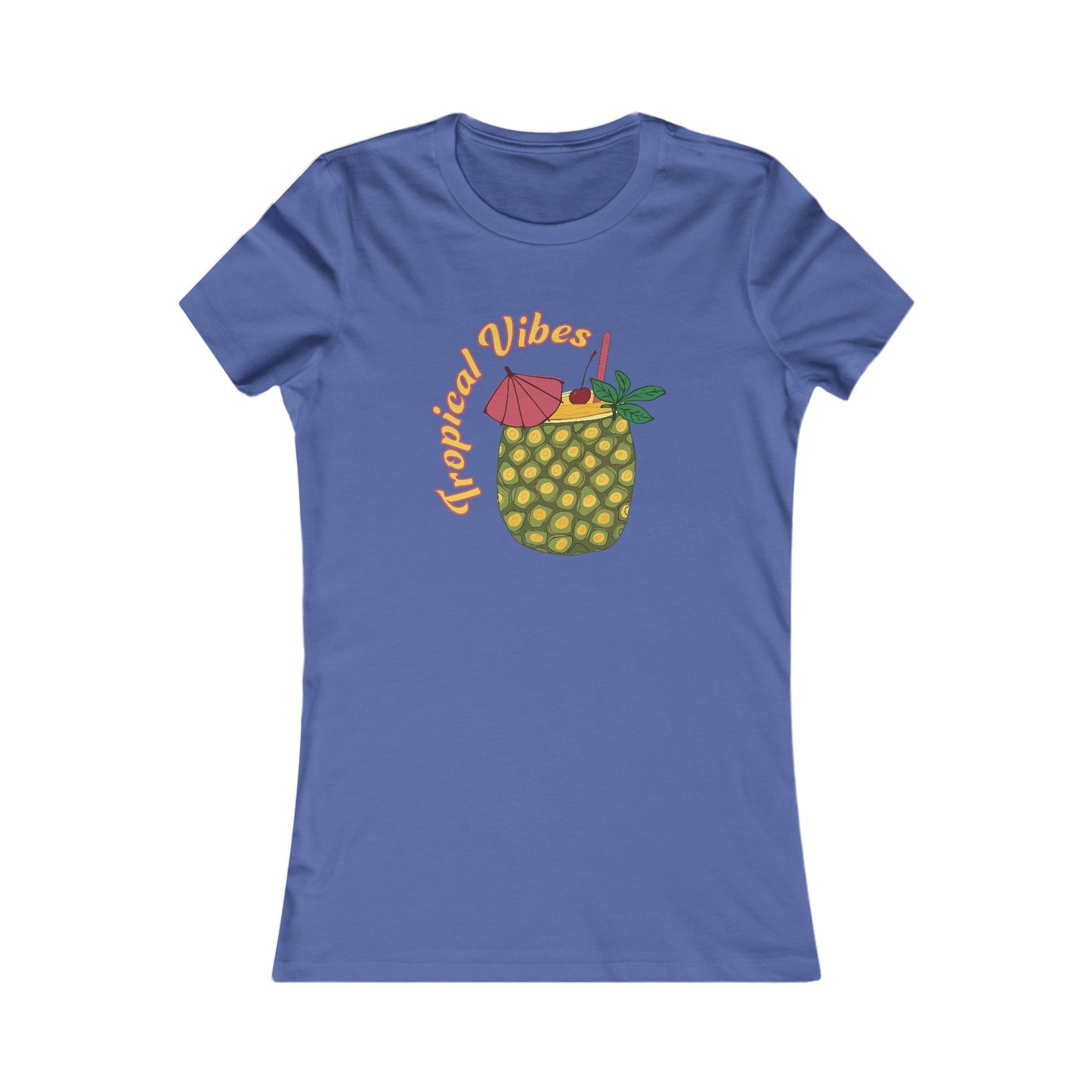 Tropical Vibes Women's Favorite Tee - Pineapple Drink Illustration