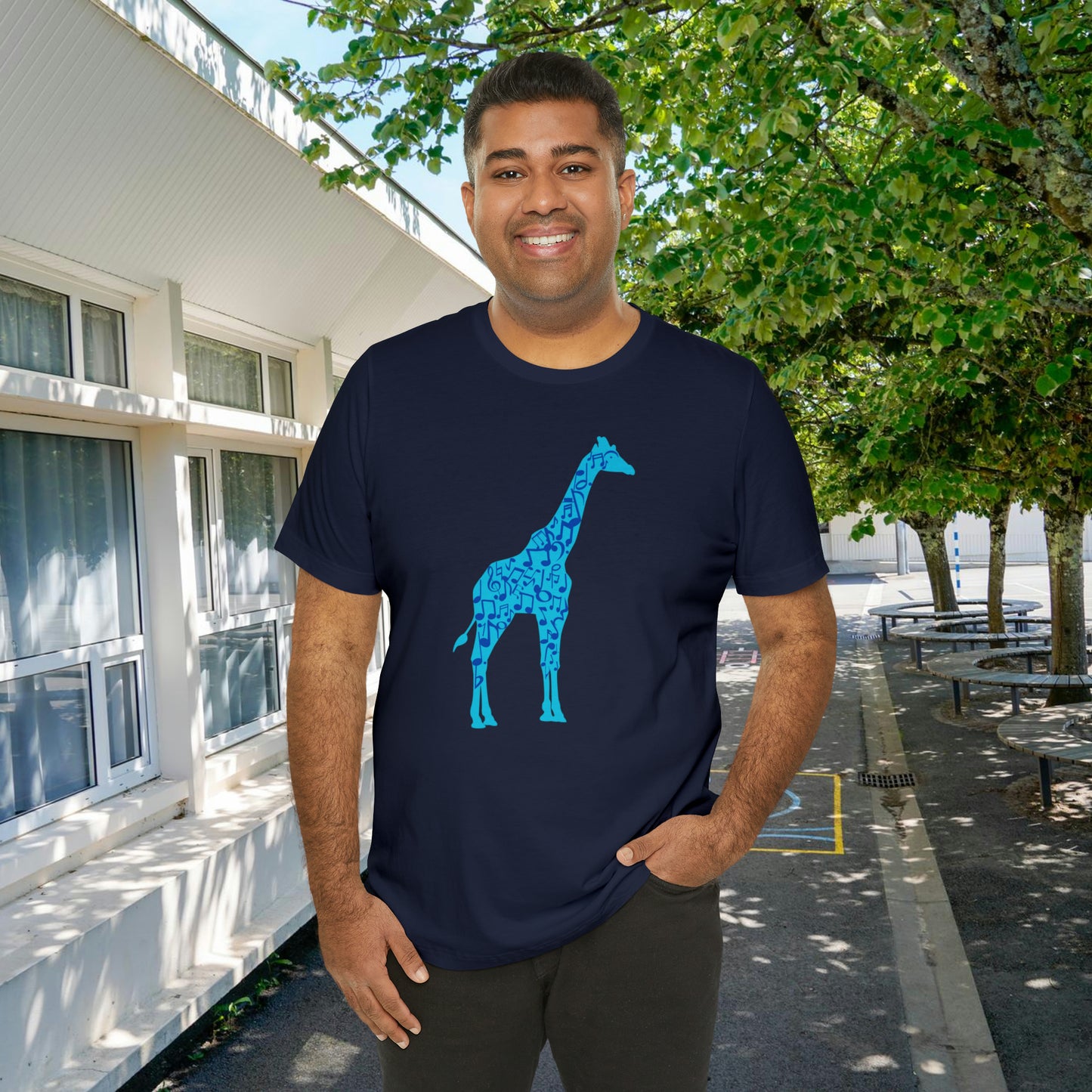 Stand Tall Music Giraffe Unisex Adult Jersey Short Sleeve Tee