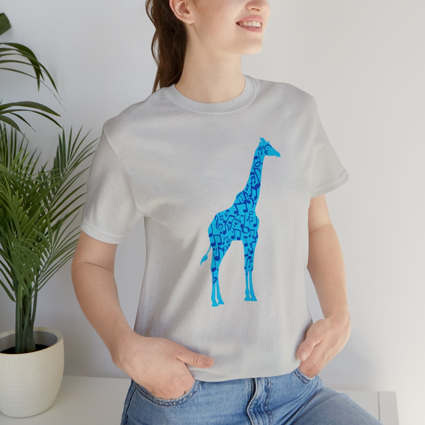 Stand Tall Music Giraffe Unisex Adult Jersey Short Sleeve Tee