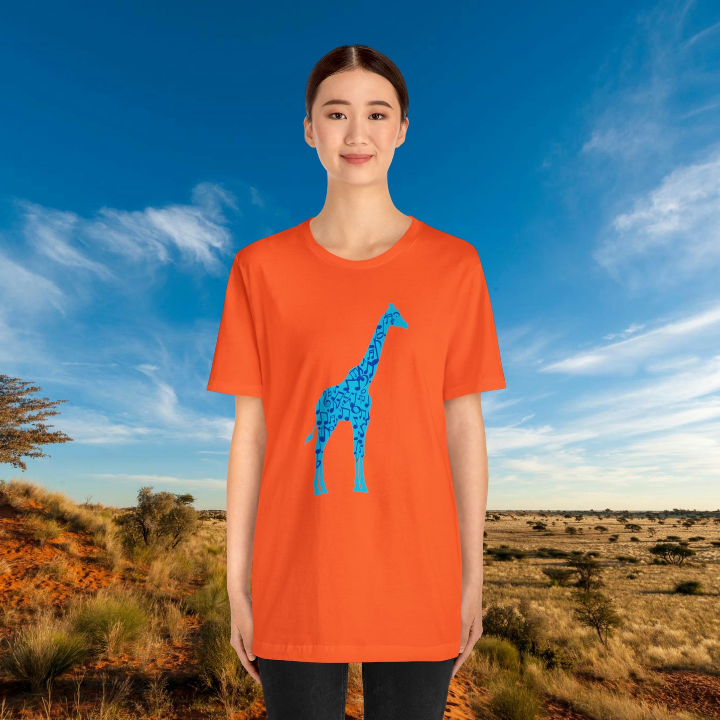 Stand Tall Music Giraffe Unisex Adult Jersey Short Sleeve Tee