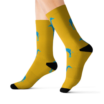 Musical Giraffe Yellow Sublimation Socks