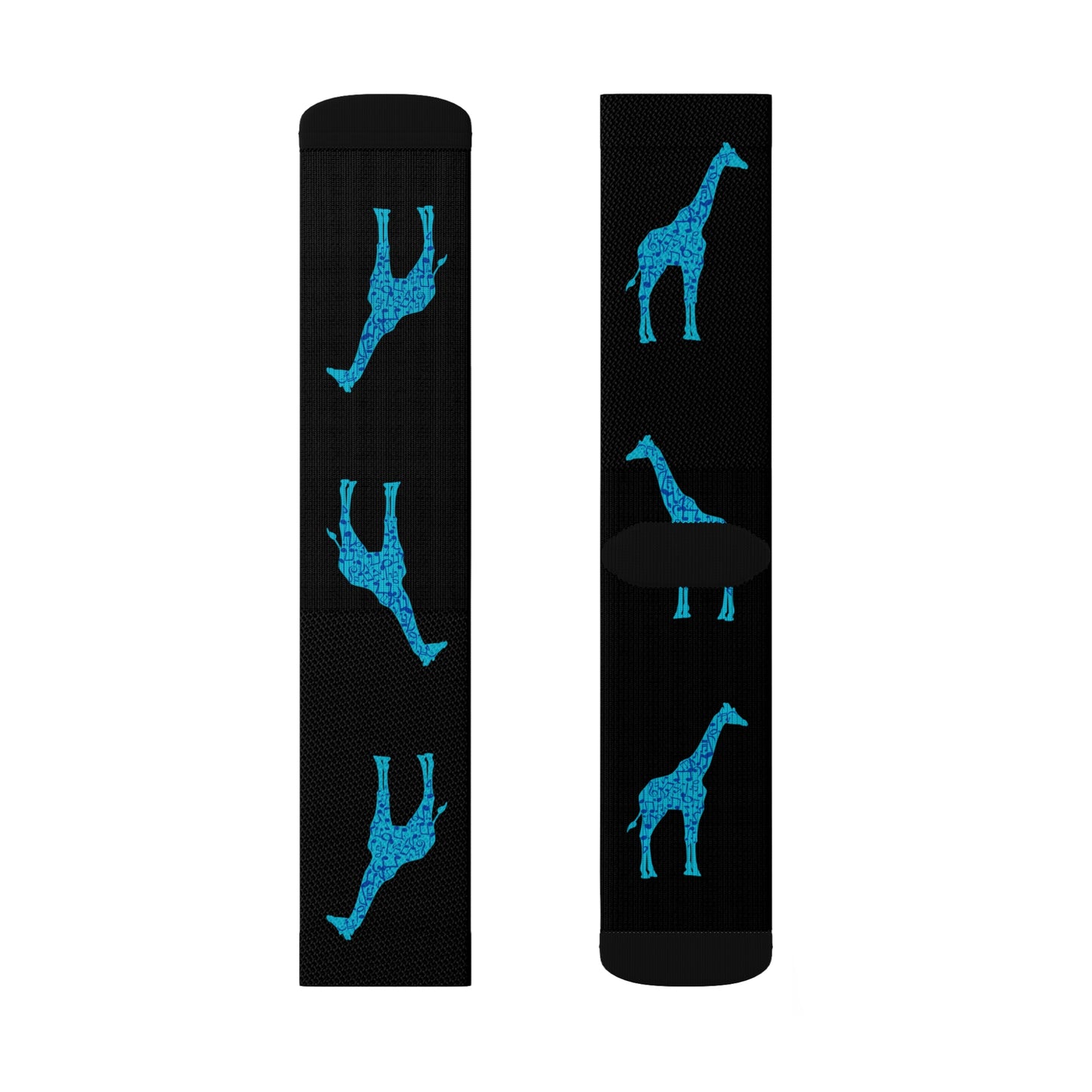 Musical Giraffe Black Sublimation Socks