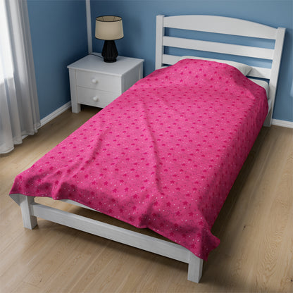 Starry Pink Velveteen Plush Blanket