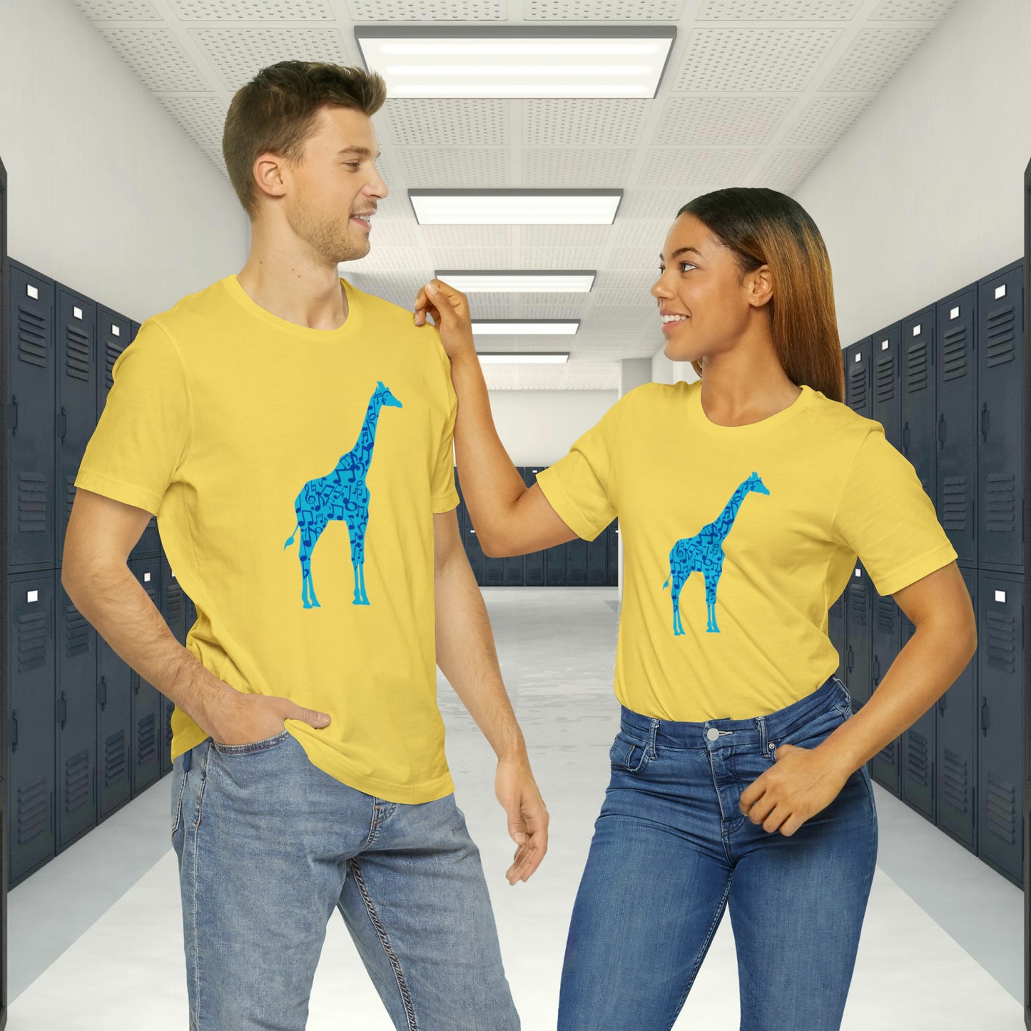 Stand Tall Music Giraffe Unisex Adult Jersey Short Sleeve Tee