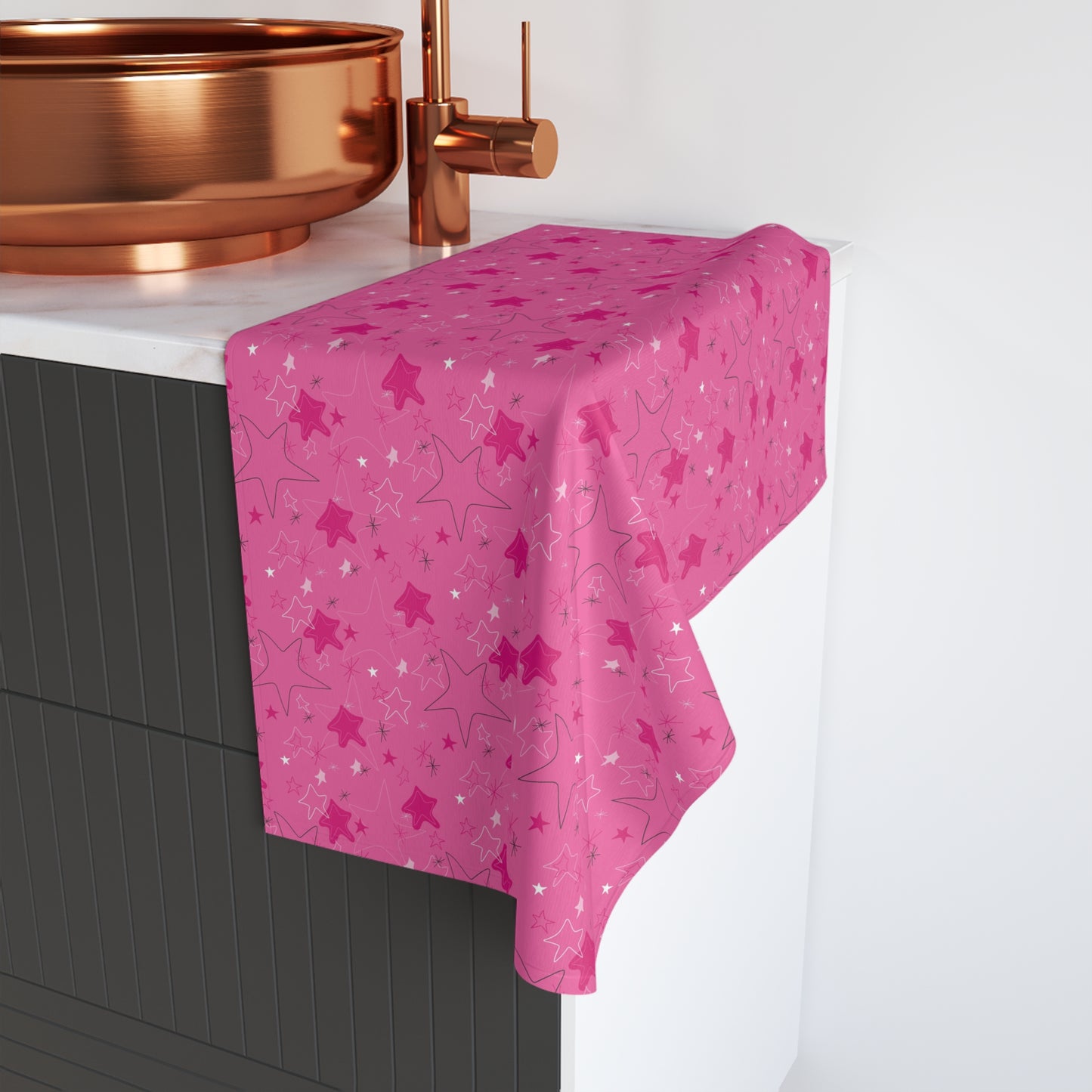 Starry Pink Hand Towel