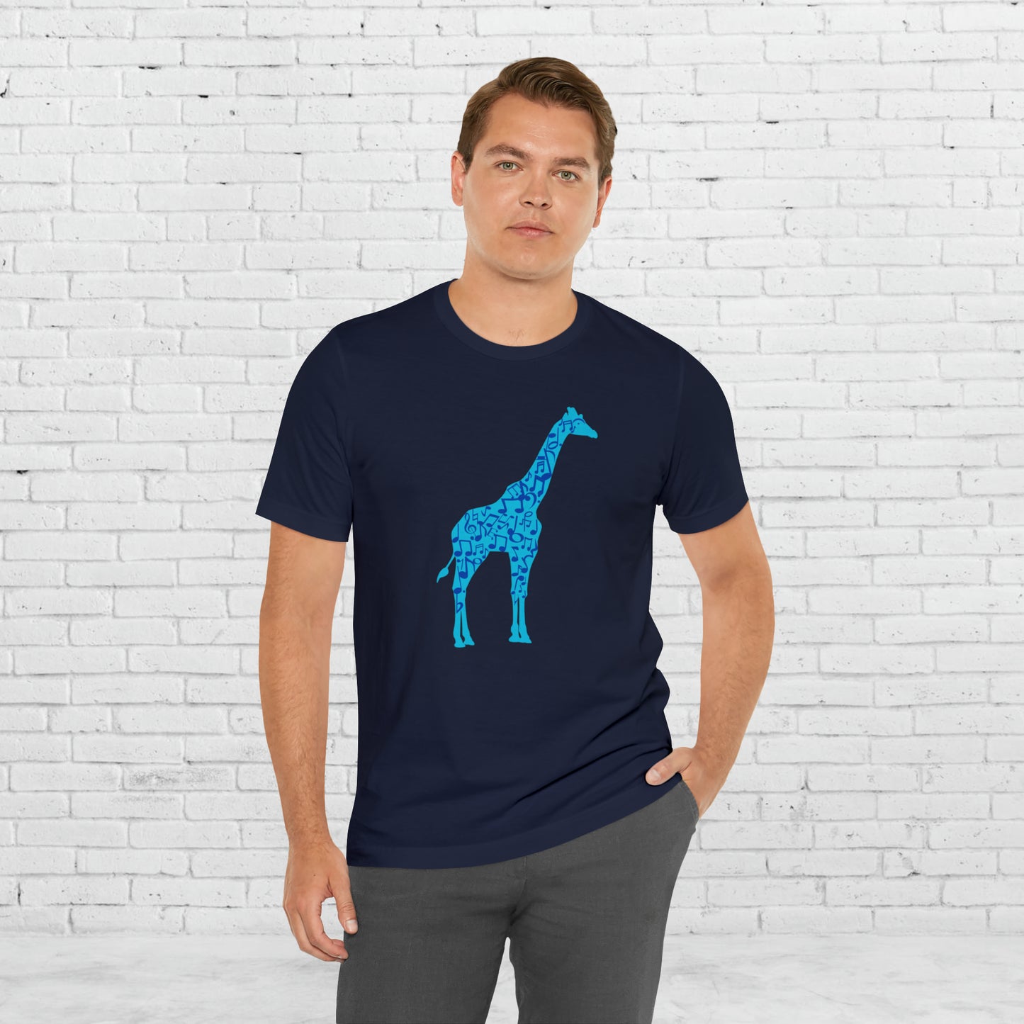 Stand Tall Music Giraffe Unisex Adult Jersey Short Sleeve Tee