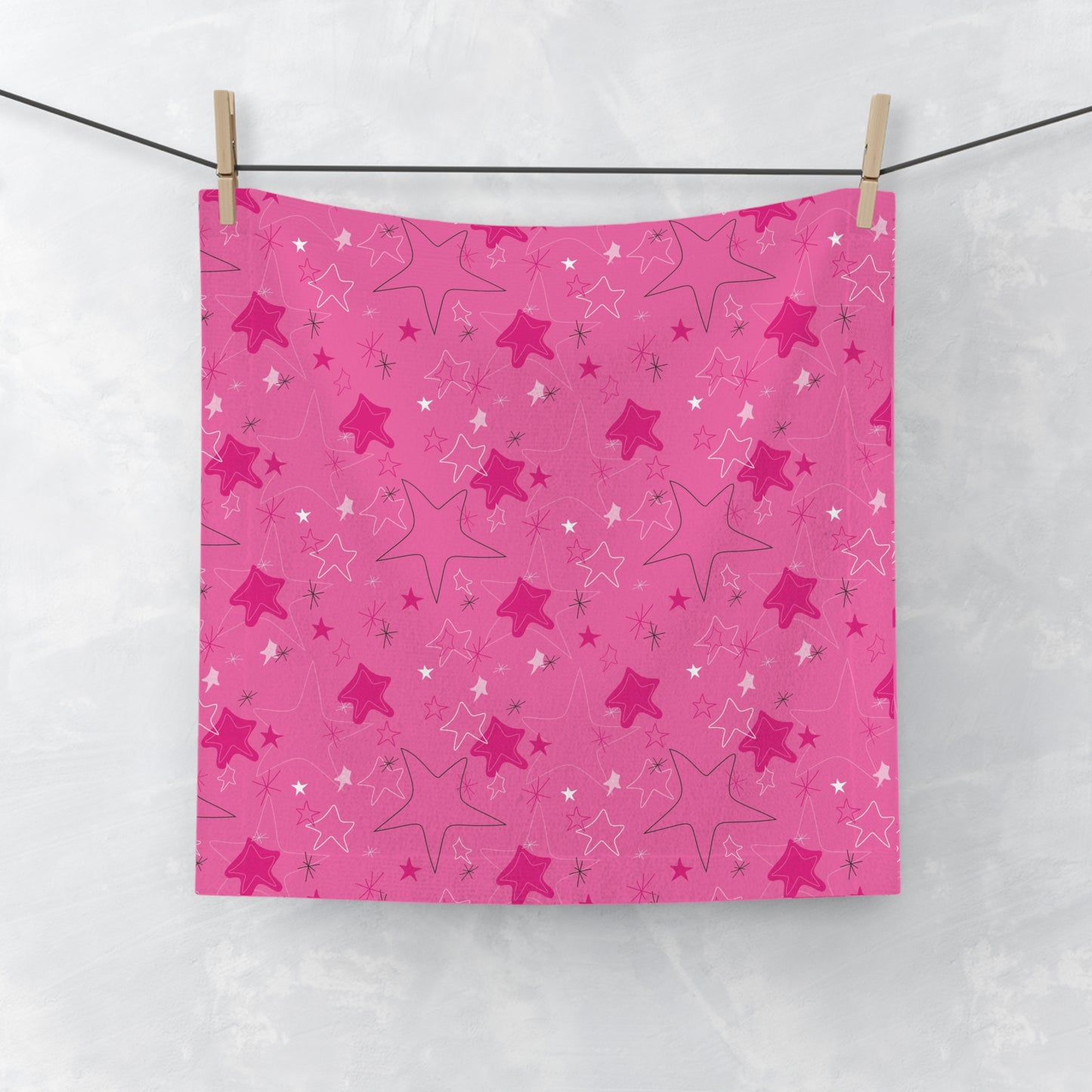 Starry Pink Washcloth