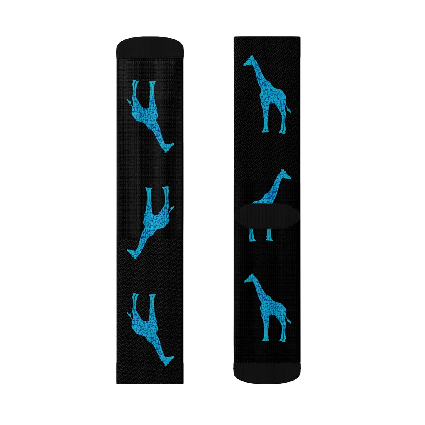 Musical Giraffe Black Sublimation Socks