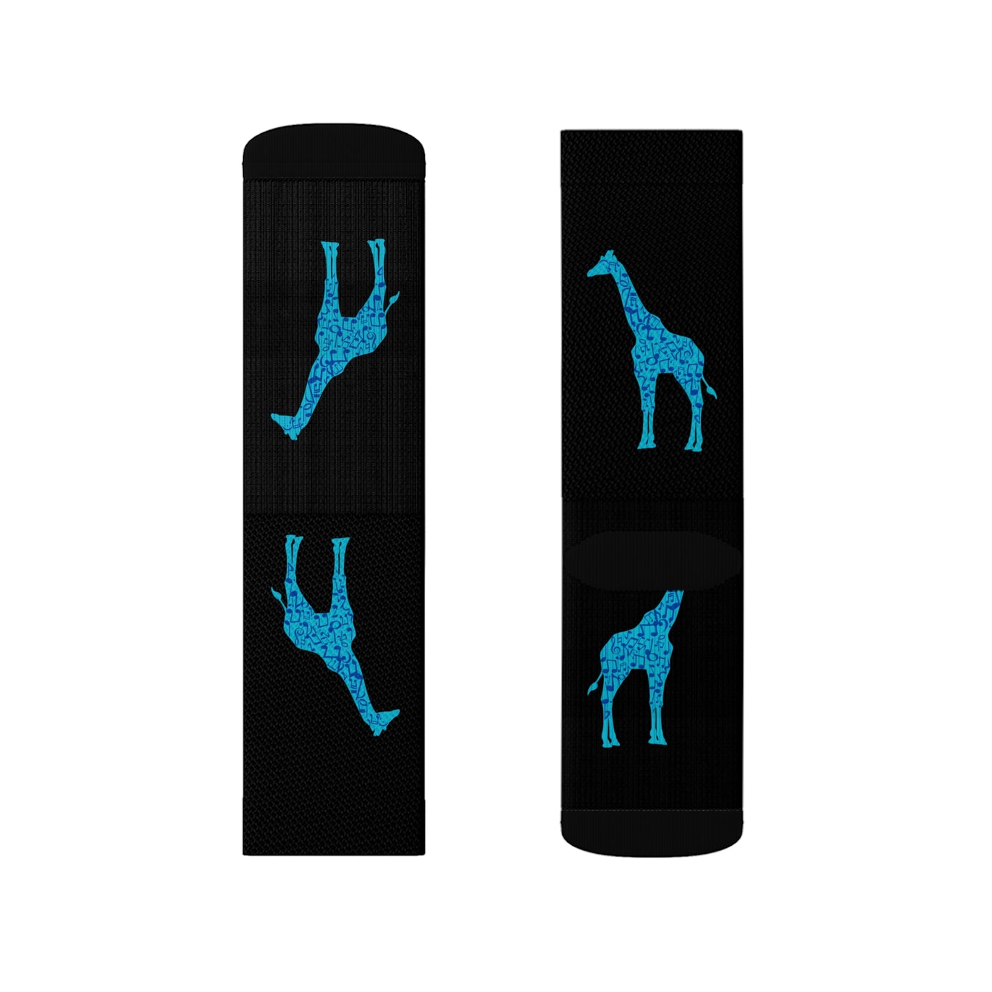 Musical Giraffe Black Sublimation Socks