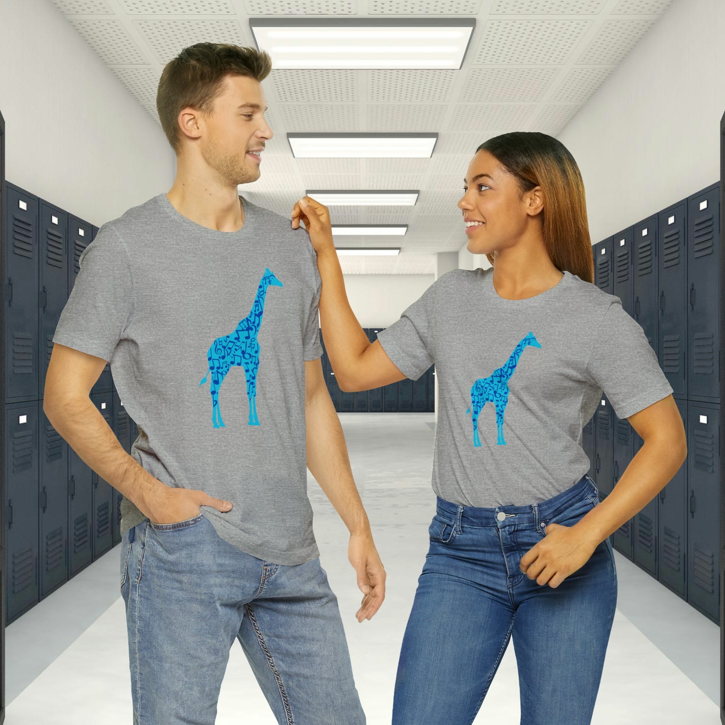 Stand Tall Music Giraffe Unisex Adult Jersey Short Sleeve Tee