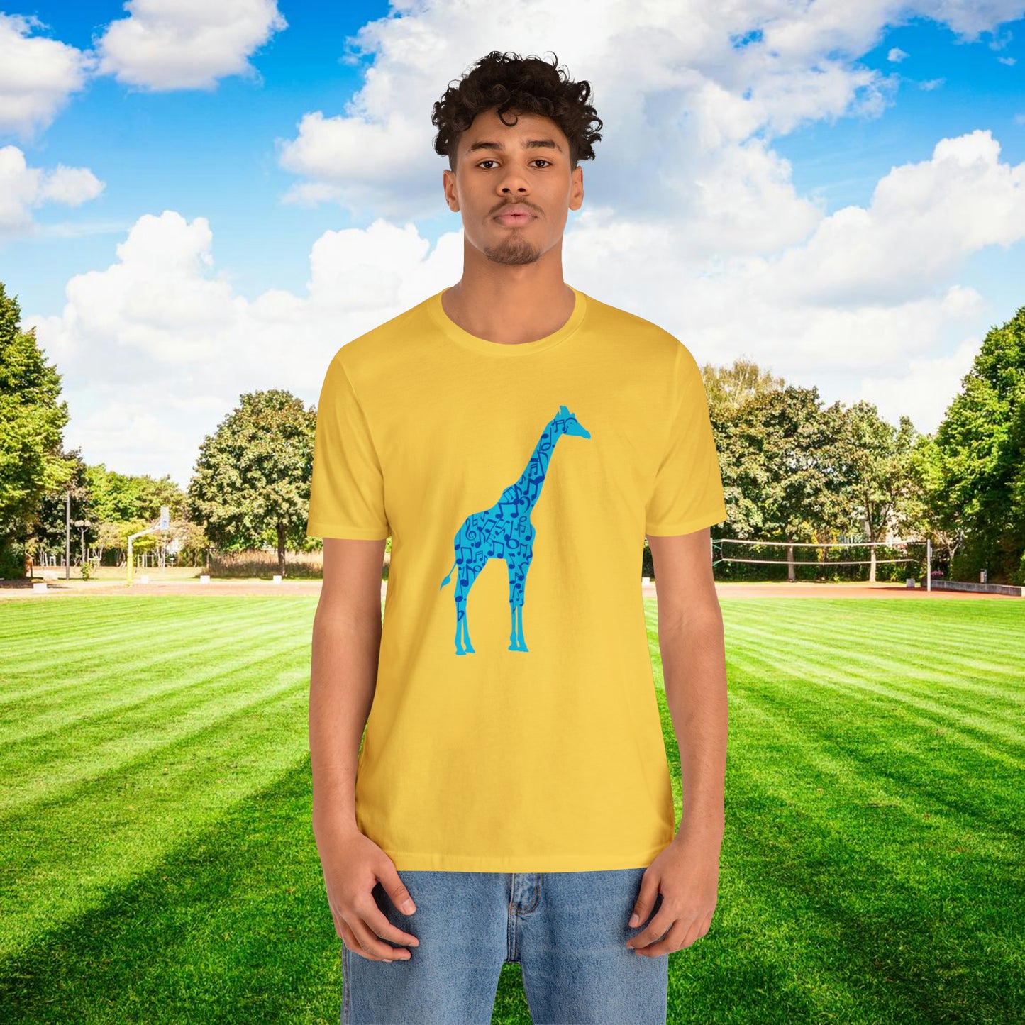 Stand Tall Music Giraffe Unisex Adult Jersey Short Sleeve Tee