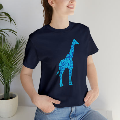 Stand Tall Music Giraffe Unisex Adult Jersey Short Sleeve Tee