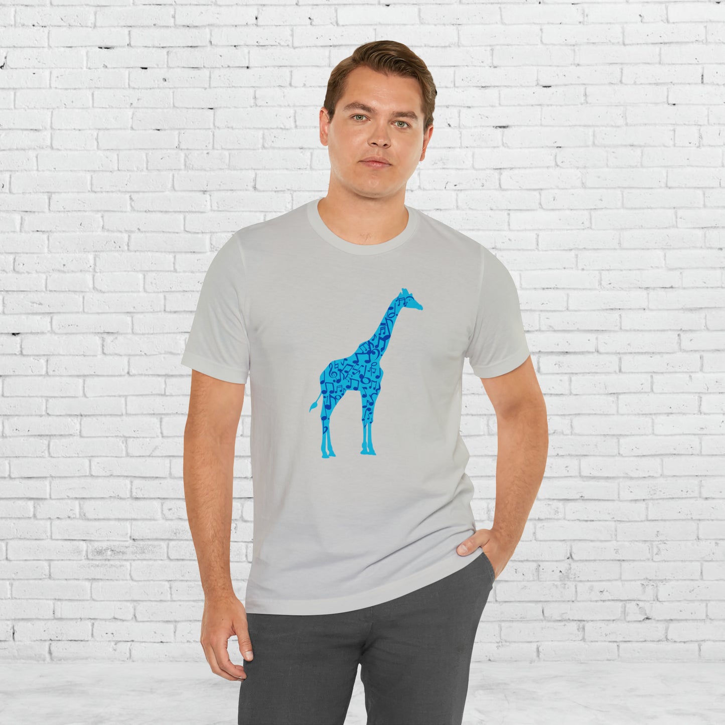 Stand Tall Music Giraffe Unisex Adult Jersey Short Sleeve Tee