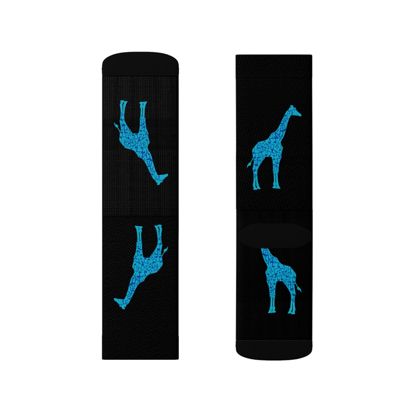 Musical Giraffe Black Sublimation Socks