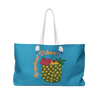 Tropical Vibes Turquoise Weekender Bag - Stylish and Functional Summer Essential for Women