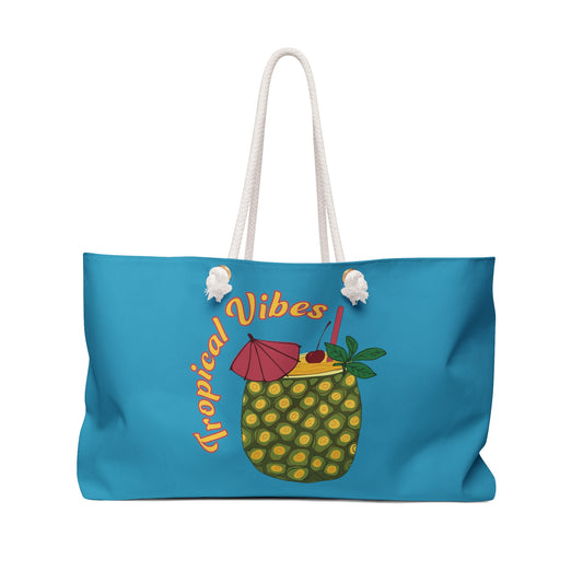 Tropical Vibes Turquoise Weekender Bag - Stylish and Functional Summer Essential for Women