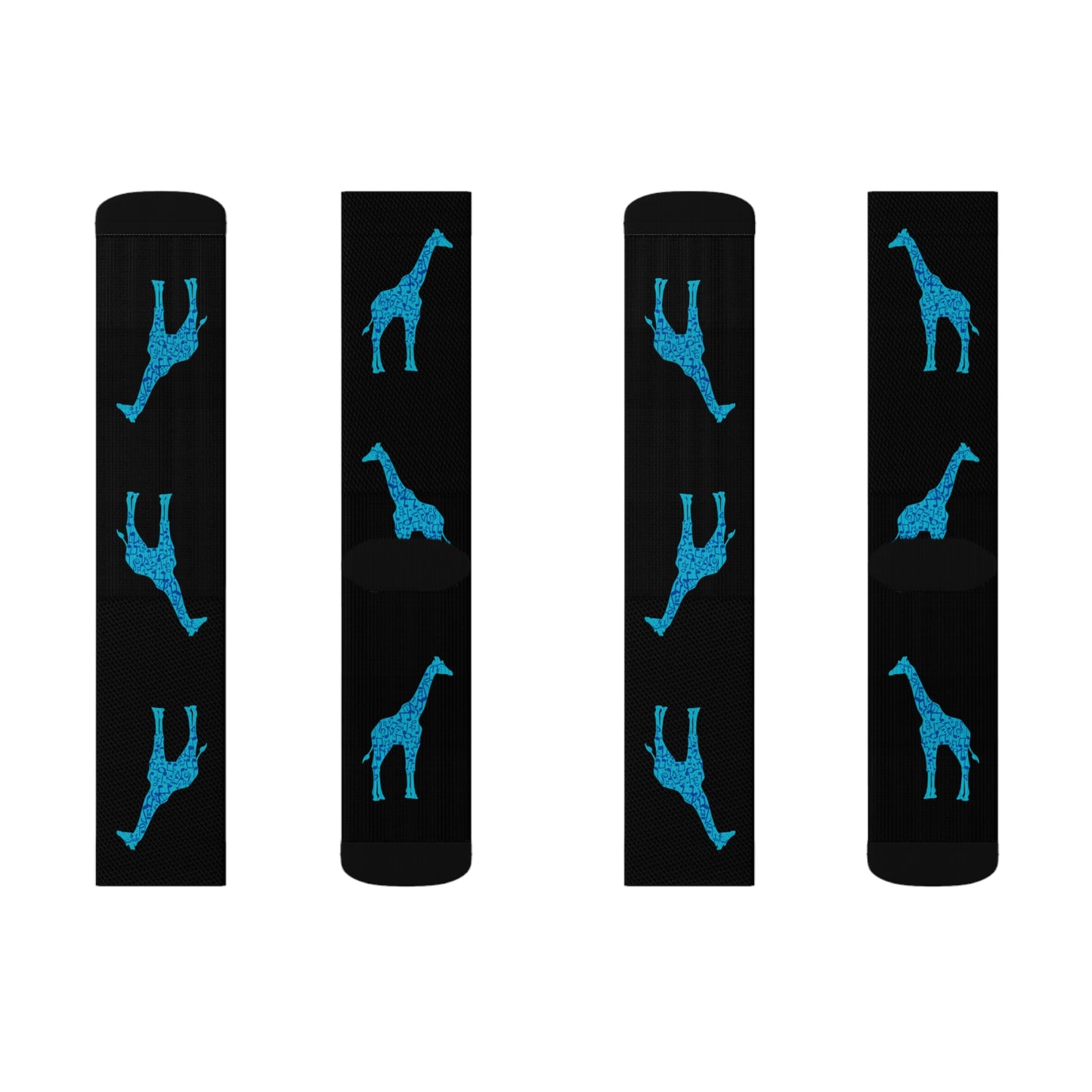 Musical Giraffe Black Sublimation Socks