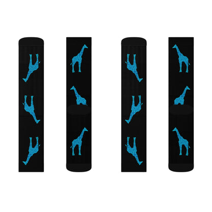 Musical Giraffe Black Sublimation Socks