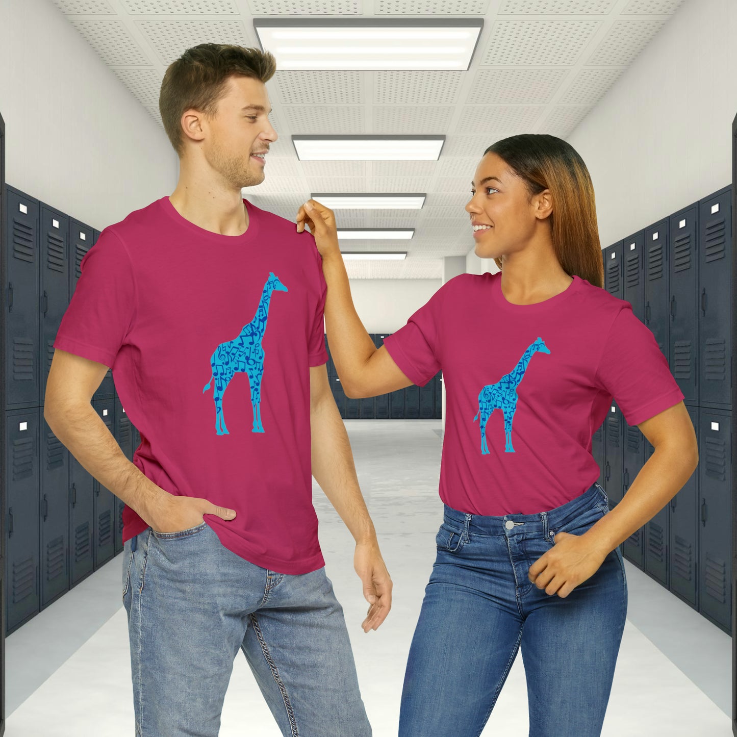 Stand Tall Music Giraffe Unisex Adult Jersey Short Sleeve Tee