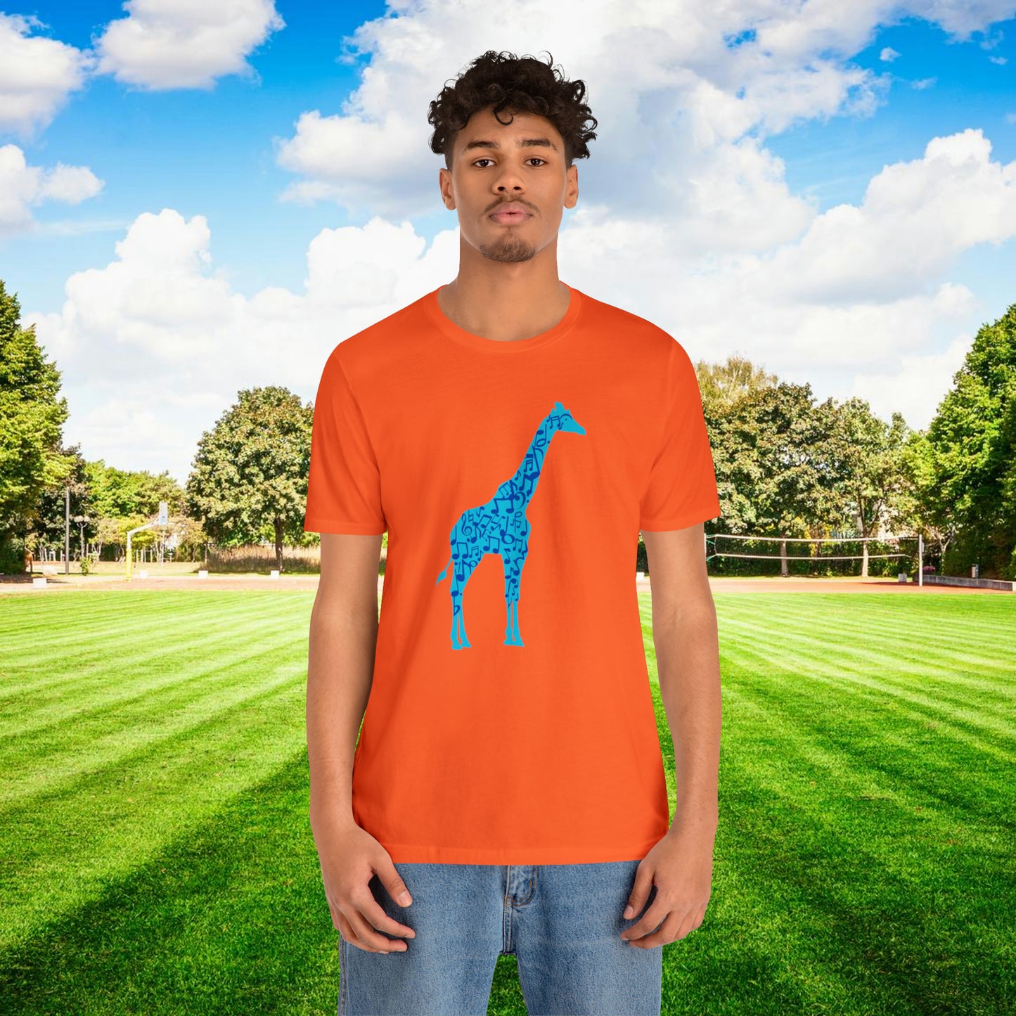 Stand Tall Music Giraffe Unisex Adult Jersey Short Sleeve Tee