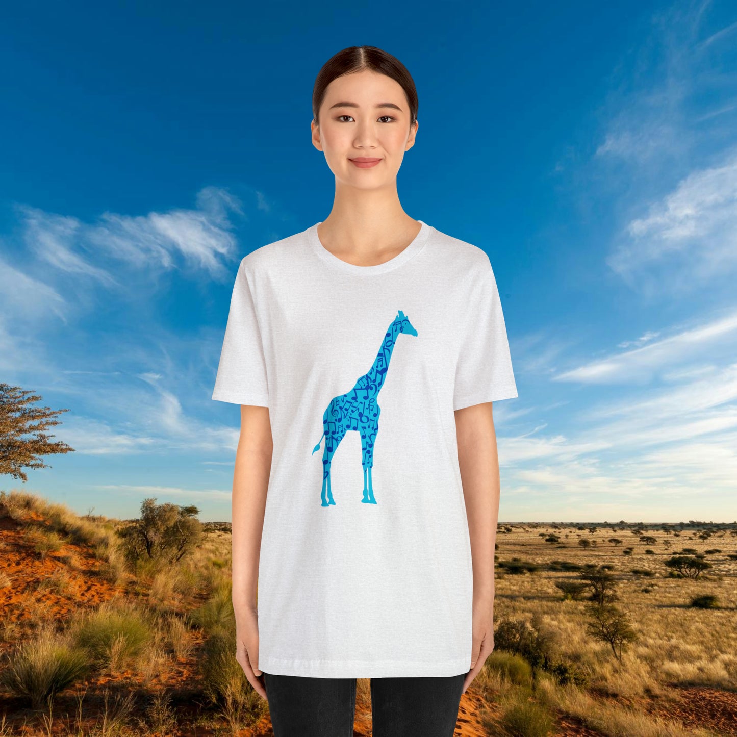 Stand Tall Music Giraffe Unisex Adult Jersey Short Sleeve Tee