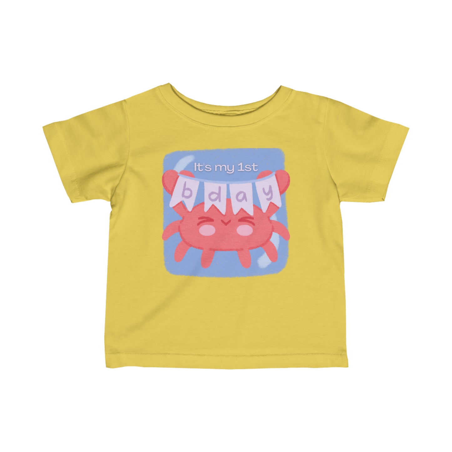 1st Birthday Crab Infant Fine Jersey Tee