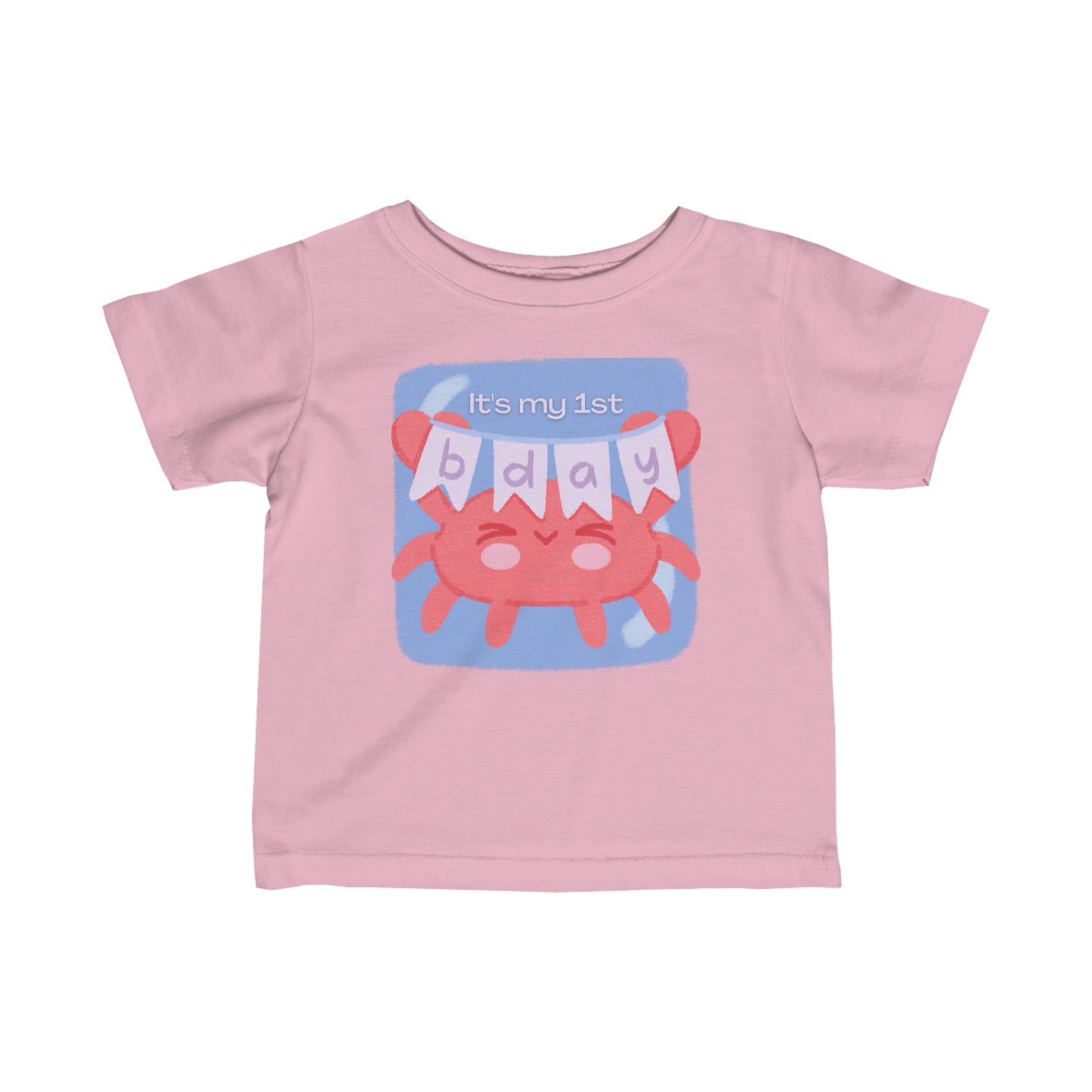 1st Birthday Crab Infant Fine Jersey Tee