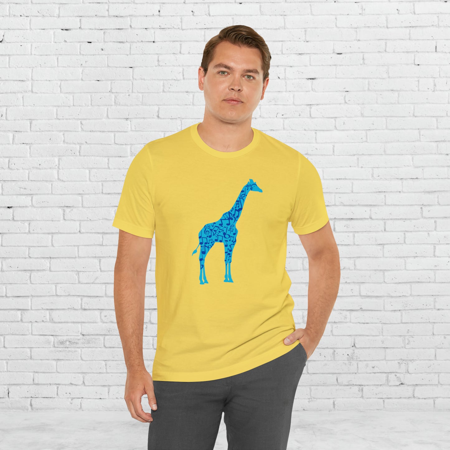 Stand Tall Music Giraffe Unisex Adult Jersey Short Sleeve Tee