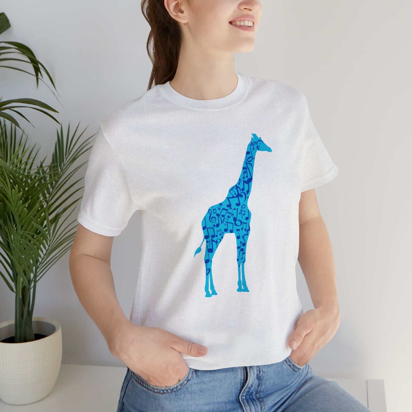 Stand Tall Music Giraffe Unisex Adult Jersey Short Sleeve Tee