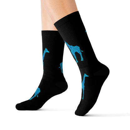 Musical Giraffe Black Sublimation Socks