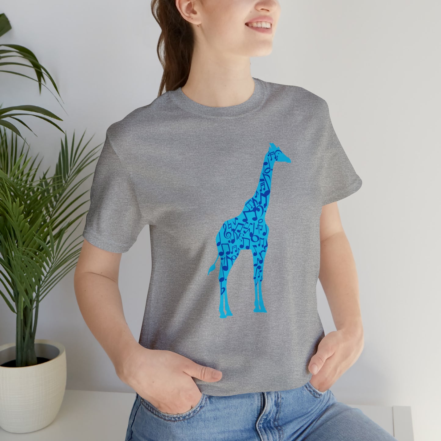 Stand Tall Music Giraffe Unisex Adult Jersey Short Sleeve Tee