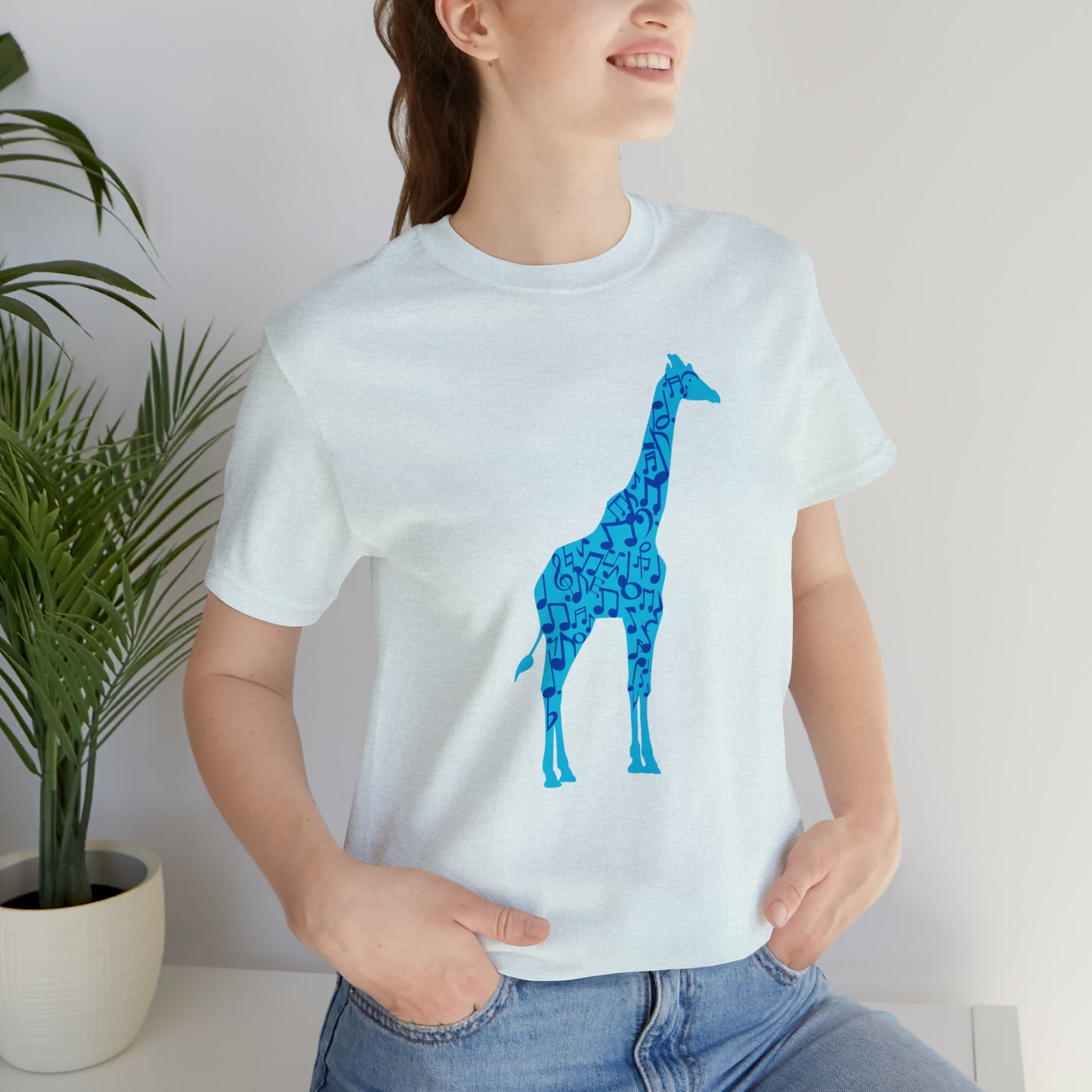 Stand Tall Music Giraffe Unisex Adult Jersey Short Sleeve Tee