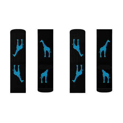 Musical Giraffe Black Sublimation Socks