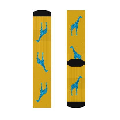 Musical Giraffe Yellow Sublimation Socks