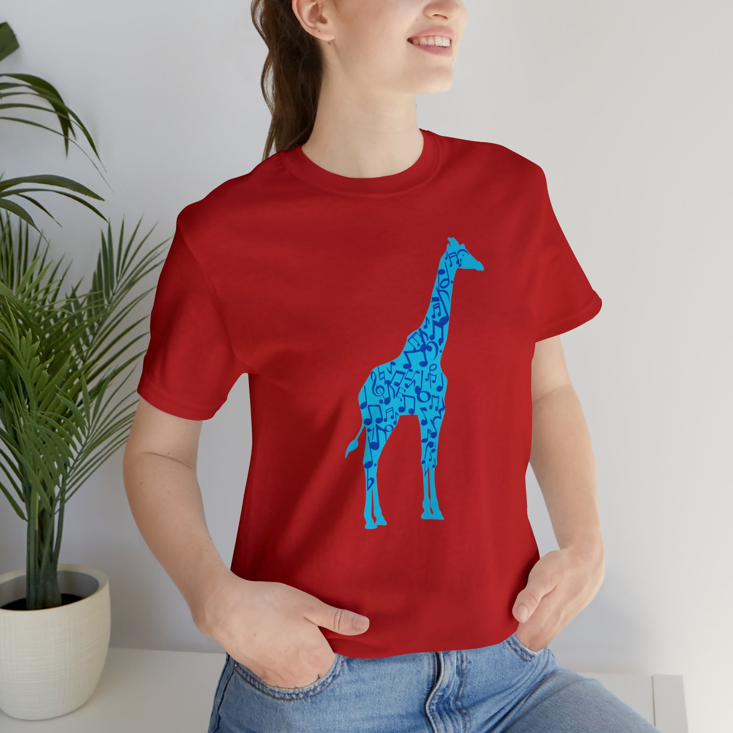 Stand Tall Music Giraffe Unisex Adult Jersey Short Sleeve Tee