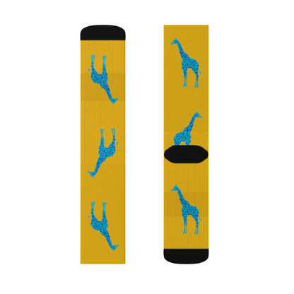 Musical Giraffe Yellow Sublimation Socks