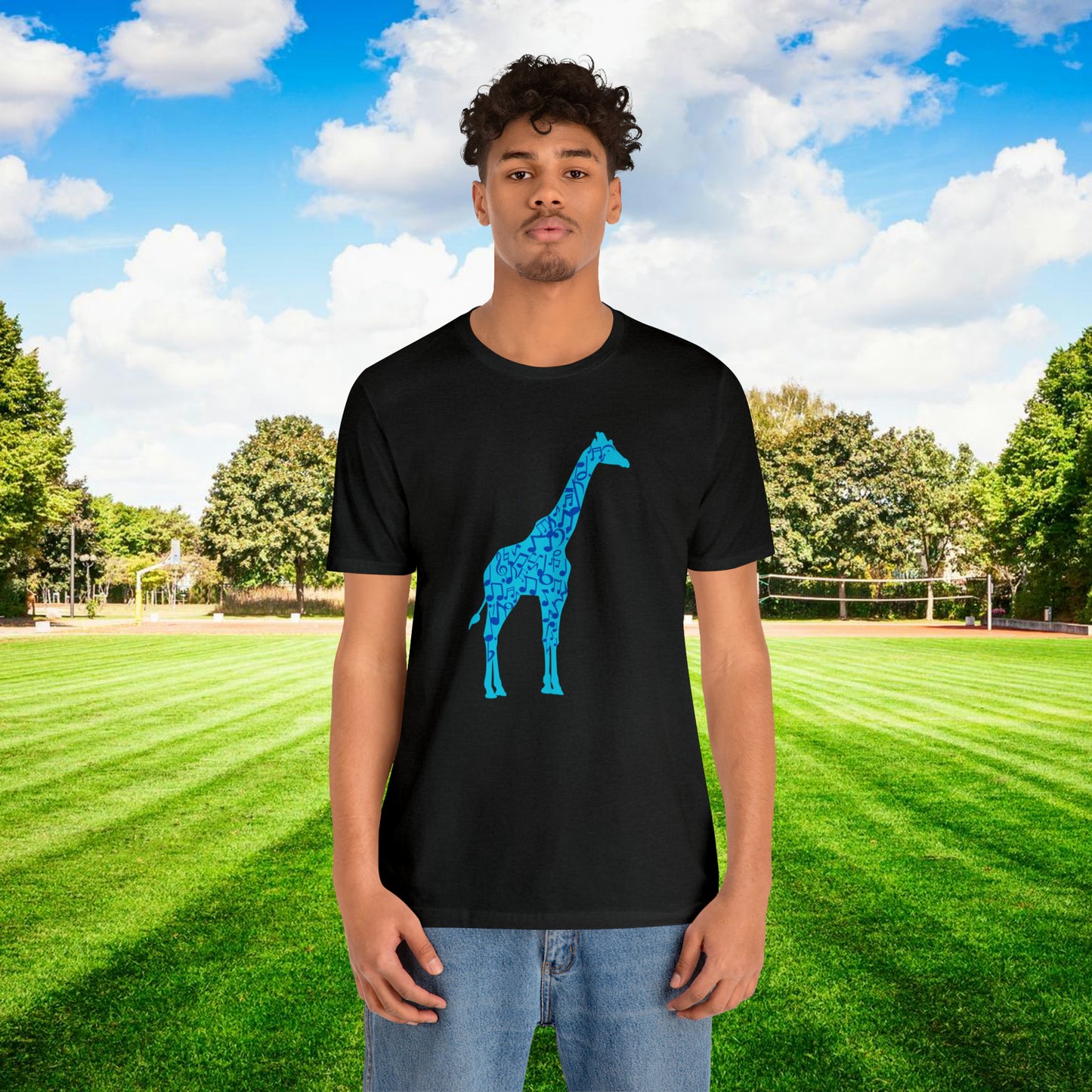 Stand Tall Music Giraffe Unisex Adult Jersey Short Sleeve Tee