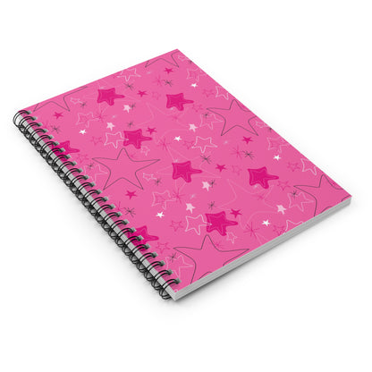 Starry Pink Spiral Notebook - Ruled Line