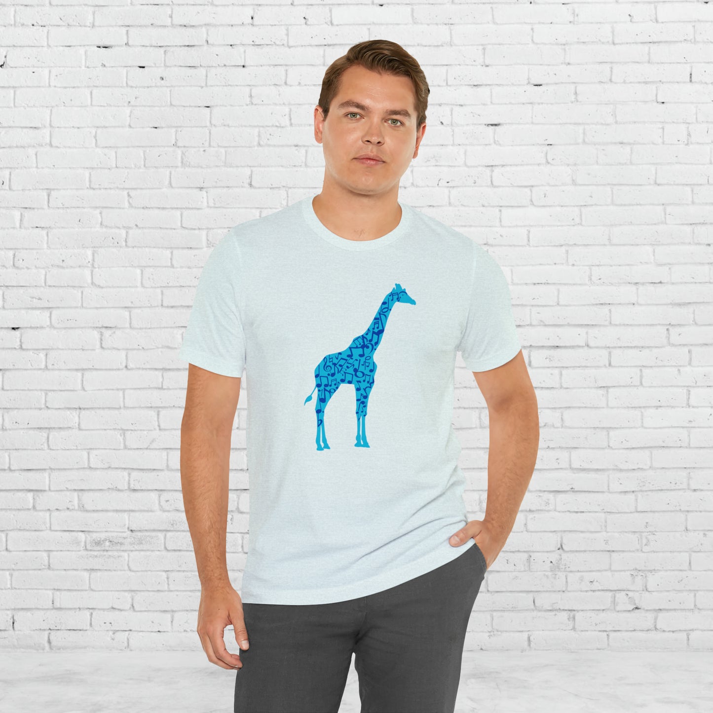 Stand Tall Music Giraffe Unisex Adult Jersey Short Sleeve Tee