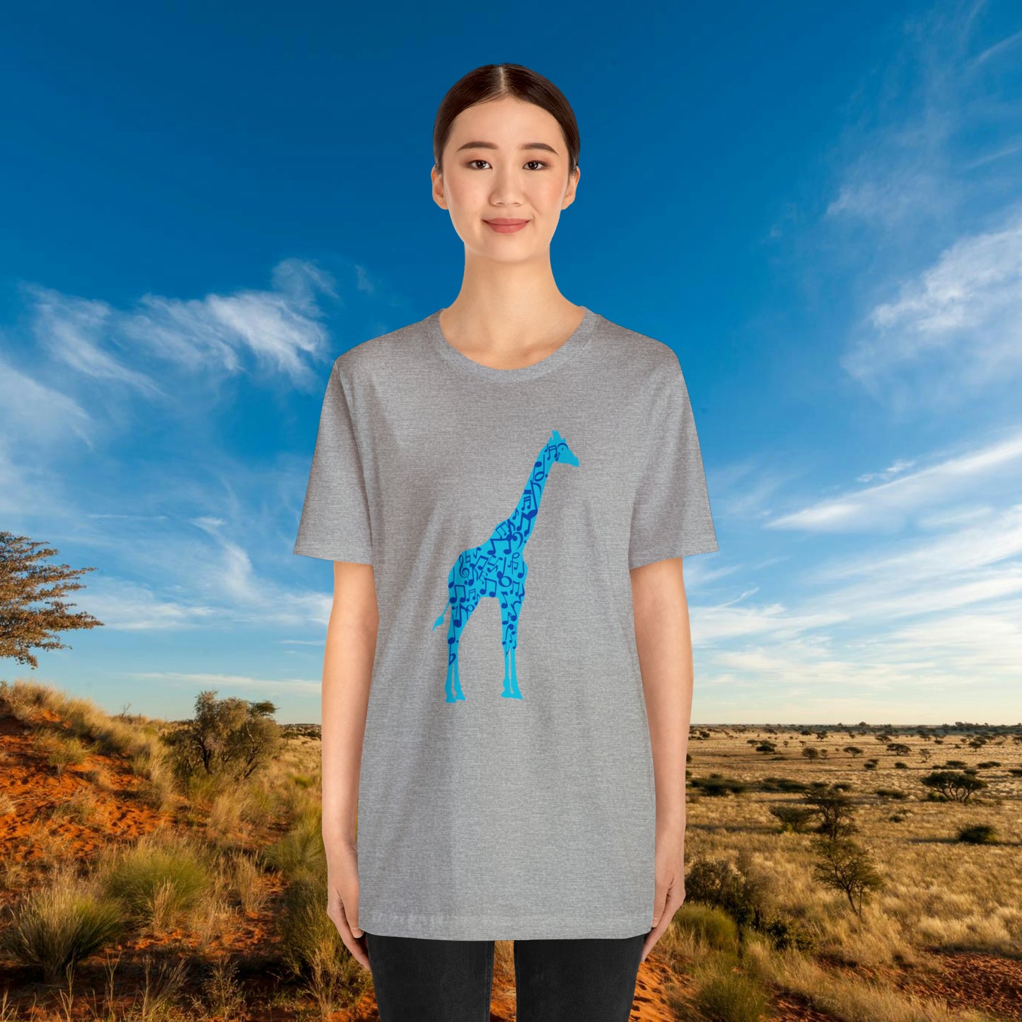 Stand Tall Music Giraffe Unisex Adult Jersey Short Sleeve Tee