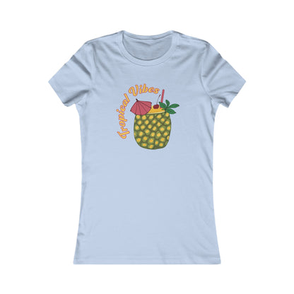 Tropical Vibes Women's Favorite Tee - Pineapple Drink Illustration