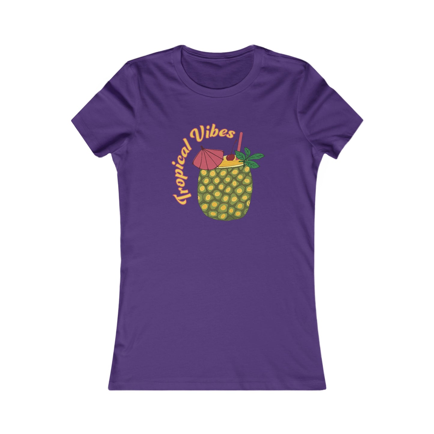 Tropical Vibes Women's Favorite Tee - Pineapple Drink Illustration