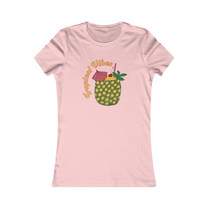 Tropical Vibes Women's Favorite Tee - Pineapple Drink Illustration