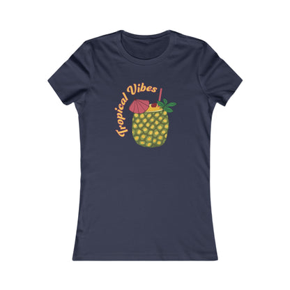 Tropical Vibes Women's Favorite Tee - Pineapple Drink Illustration