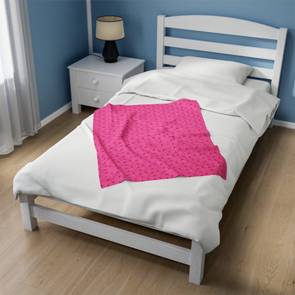 Starry Pink Velveteen Plush Blanket